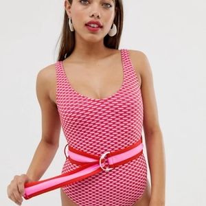 ASOS one piece swimsuit or bodysuit belted size 8